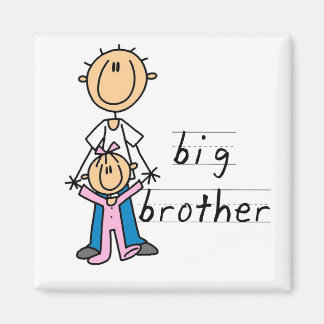 Big Brother mit Babytrampen und Geschenken Magnet