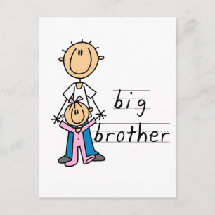 Big Brother mit Babytrampen und Geschenken Postkarte