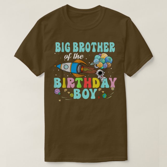 Big Brother of the Birthday Astronaut Boy Space Pa T-Shirt (Design vorne)