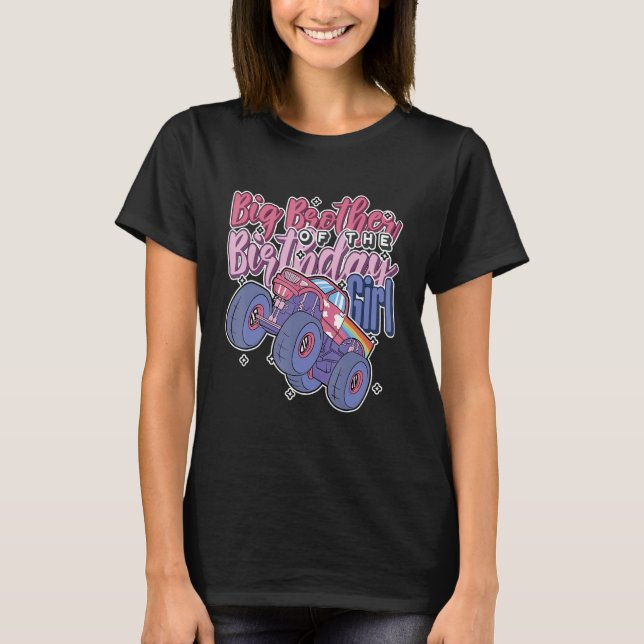Big Brother of The Bithday Girl Rainbow Monster Tr T-Shirt (Vorderseite)