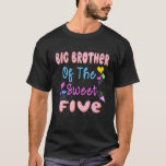 Big Brother of the Sweet Five 5th Donut Birthday P T-Shirt<br><div class="desc">Big Brother der süßen 5. Donut Geburtstagsparty Thema.</div>