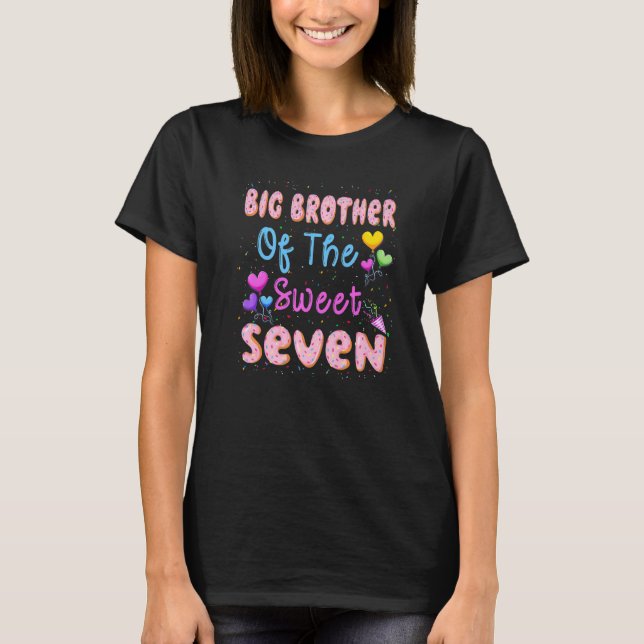 Big Brother of the Sweet Sieben 7th Donut Bday Tei T-Shirt (Vorderseite)