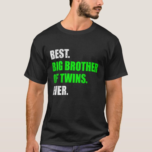 Big Brother of Twins Pregnancy Ankündigung Big Br T-Shirt (Vorderseite)