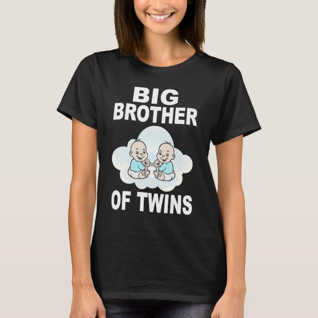 Big Brother of Twins Twin Boys Älterer Bruder T-Shirt (Vorderseite)