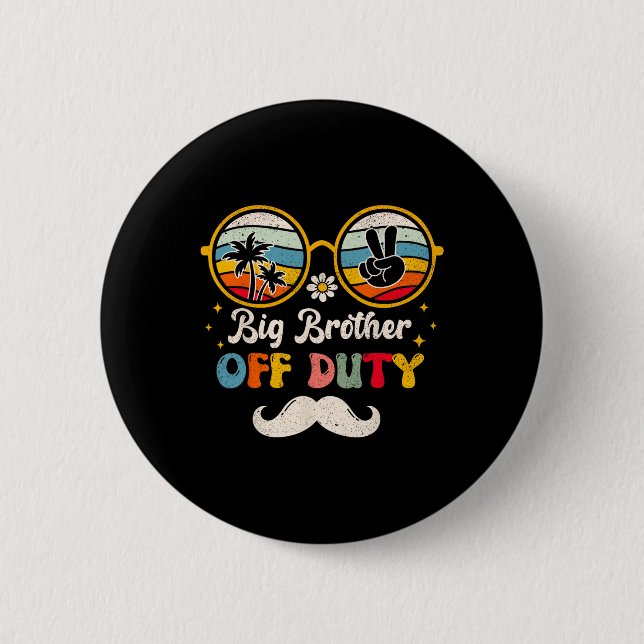 Big Brother Off Duty Sungles Beach Sunset Sommer Button (Vorderseite)