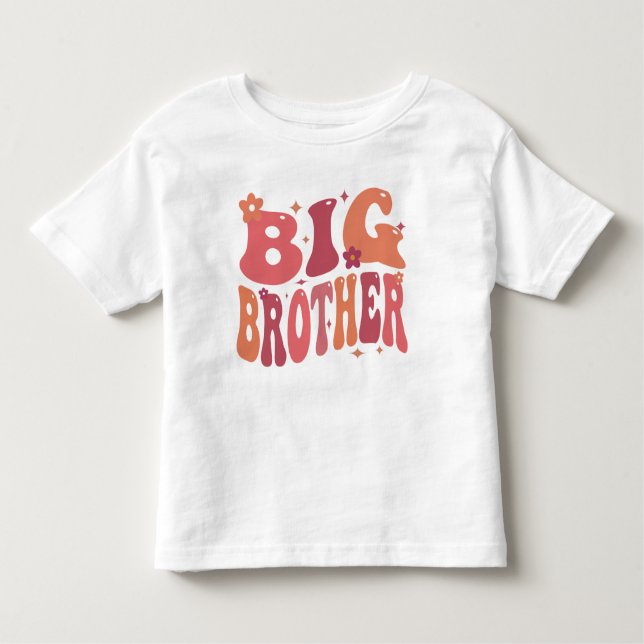 Big Brother Orange Groovy Fall Kleinkind T-shirt (Vorderseite)