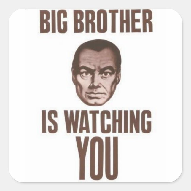 BIG BROTHER QUADRATISCHER AUFKLEBER (Vorderseite)