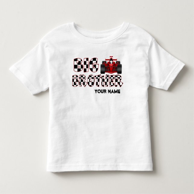 Big Brother Race Car Personalisiertes Shirt (Vorderseite)