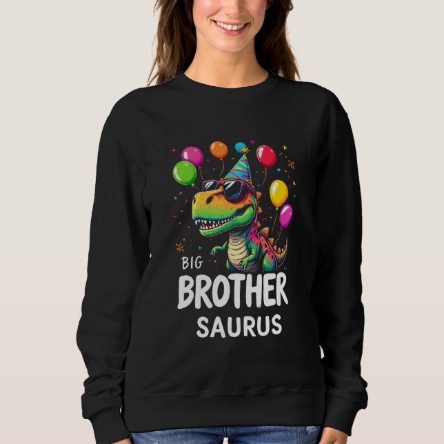 Big Brother Saurus Playful Dinosaur Sweatshirt (Vorderseite)