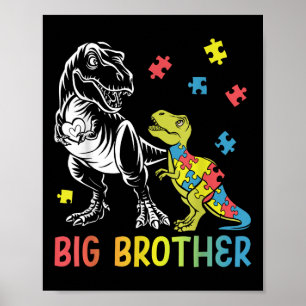 Big Brother Saurus T Rex Autismus Bewusstsein Auti Poster