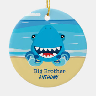 Big Brother Shark on Beach Ornament