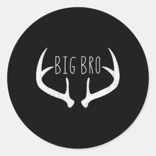 Big Brother Shirt - Boys Deer Antlers Jagen Runder Aufkleber