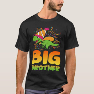 Big Brother Siblings Happy New Year Rex Fireworks T-Shirt