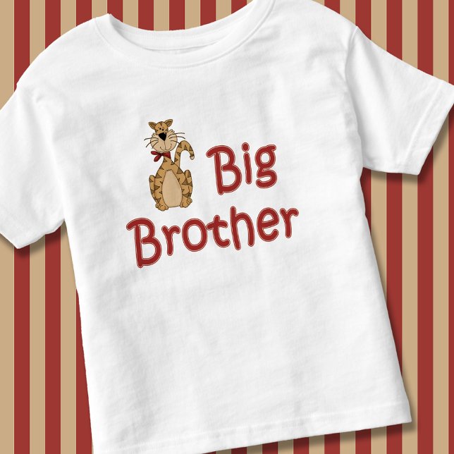 Big Brother Strip Tiger Tabby Cat Kleinkind T-shirt (Big Brother Striped Tiger Tabby Cat Toddler T-shirt)