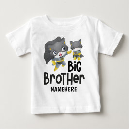 Big Brother Superhero Cat Illustration Individuell Baby T-shirt