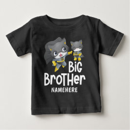 Big Brother Superhero Cat Illustration Individuell Baby T-shirt