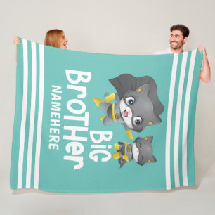 Big Brother Superhero Cat Illustration Individuell Fleecedecke