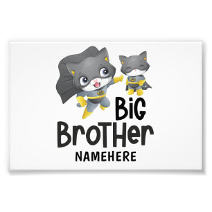 Big Brother Superhero Cat Individuelle Name Fotodruck