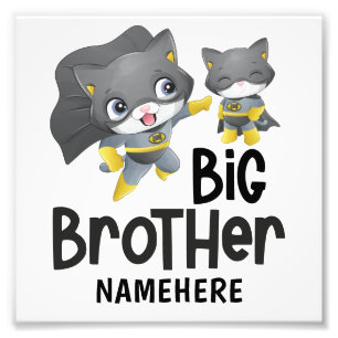 Big Brother Superhero Cat Individuelle Name Fotodruck
