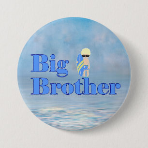 Big Brother Surfer Boy Sibling Button