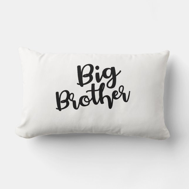 Big Brother Text in Cursive Black Style Lendenkissen (Vorderseite)