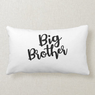 Big Brother Text in Cursive Black Style Lendenkissen