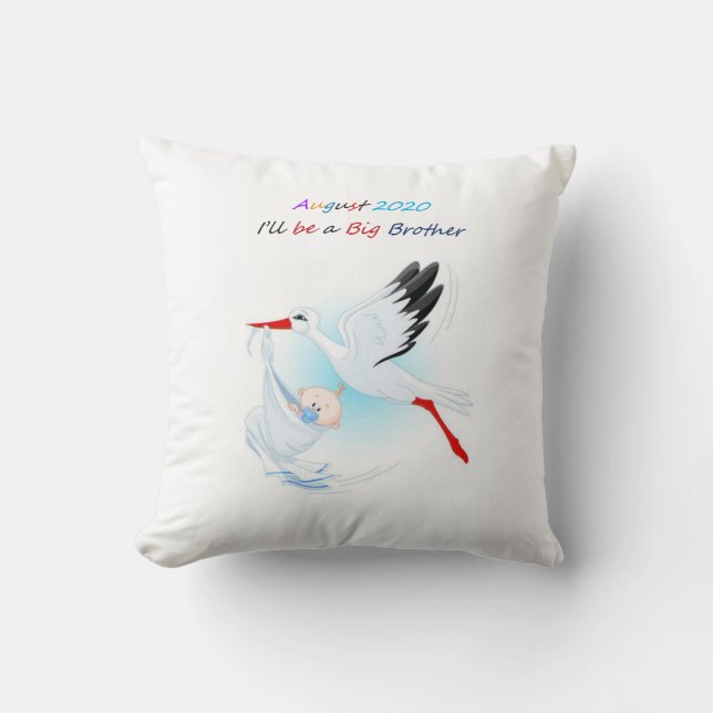 Big Brother Throw Pillow Baby Stork August 2020 Kissen (Vorderseite)