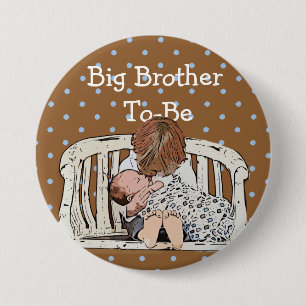 Big Brother to be Baby Shower Button