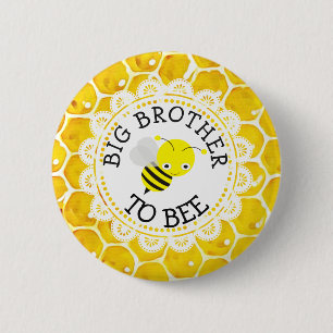 Big Brother to Bee Baby Showknopf Button