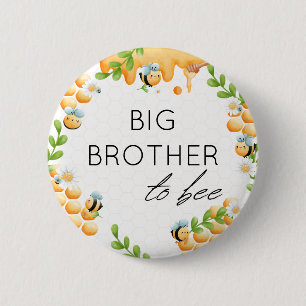 BIG BROTHER to Bee Honey Bumble Bee Baby Dusche Button