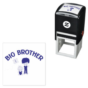 Big Brother to New Baby Sister Selbstfarbige Brief Permastempel
