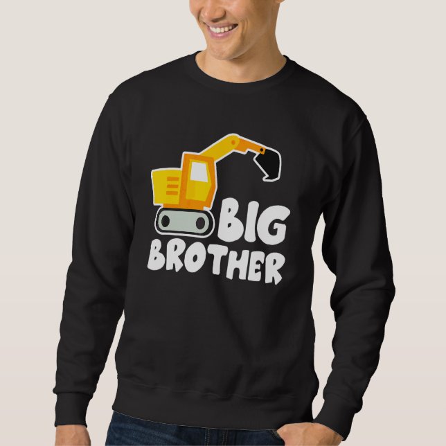 Big Brother Traktor Kleinkind Bagger Niedlich Sweatshirt (Vorderseite)