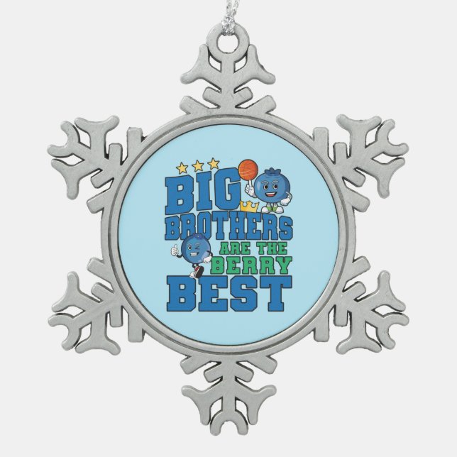 Big Brothers sind die Berry Best - Blueberry Pub Schneeflocken Zinn-Ornament (Vorderseite)