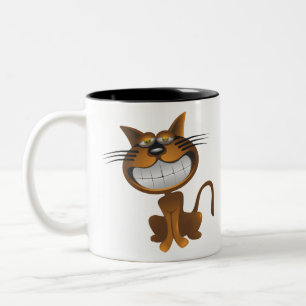 Big Brown Karikatur Cartoon Katze Niedliche Abente Zweifarbige Tasse