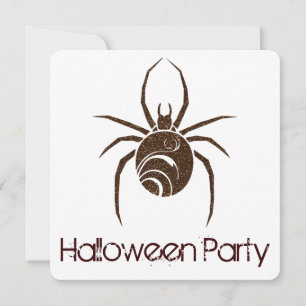 Big Brown Spider Halloween-Party Einladung 2