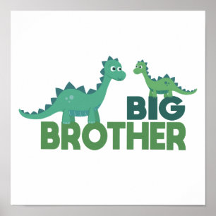 Big Bruder Dinosaurier Cartoon Jungs Zimmer Poster