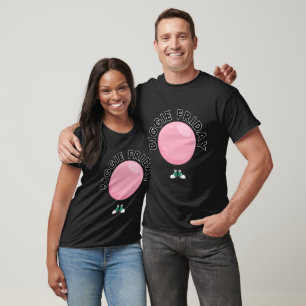 Big Bubble Club "Biggie Freitag" Rosa Blase Lustig T-Shirt