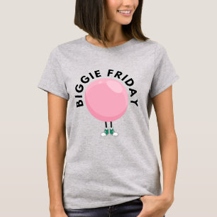 Big Bubble Club "Biggie Freitag" Rosa Blase Lustig T-Shirt