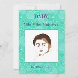 Big Bubblegum Blasen Überall Aquamarine Geburt Ankündigung