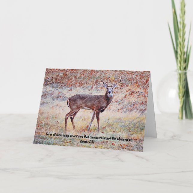 Big Buck Deer Bible Verse Art Card Karte (Vorderseite)