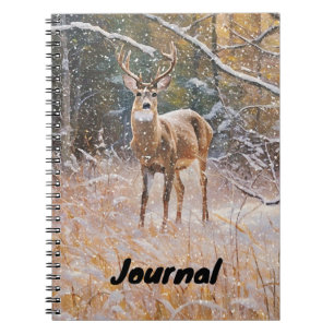 Big Buck Deer im Snow Art Notebook Journal Notizblock