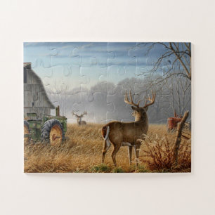 Big Buck Deer Showdown auf dem Bauernhof Puzzle