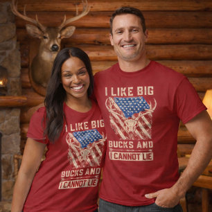 Big Buck Energy - Sterne, Streifen und Antler T-Shirt