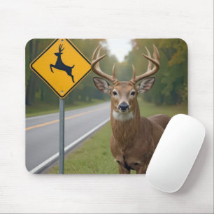 Big Buck Posing durch Hirsch-Kreuz-Zeichen Mousepad
