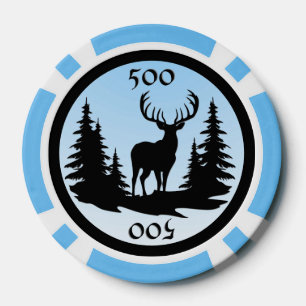 Big Buck unter Kiefernbäumen addieren Menge Blau Pokerchips