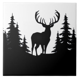 Big Buck unter Pine Tree Vector Fliese