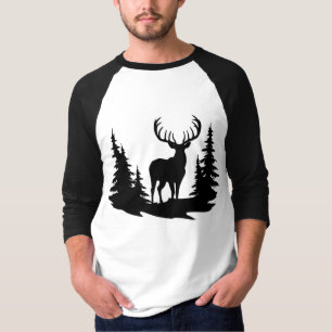 Big Buck unter Pine Tree Vector T-Shirt