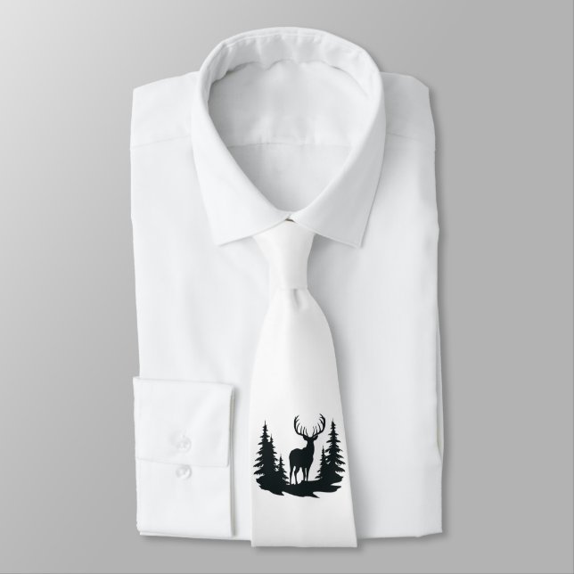 Big Buck unter Pine Trees Vector Krawatte (Gebunden)