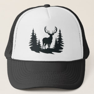 Big Buck unter Pine Trees Vector Truckerkappe
