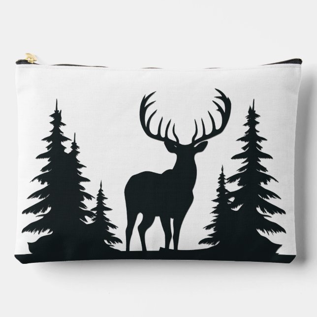 Big Buck unter Pine Trees Zubehörtasche (Vorderseite)